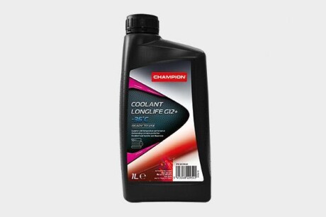 COOLANT LONGLIFE G12+ -36°C 1L(х12) CHAMPION 8229541 (фото 1)