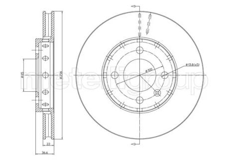 VW Диск гальмівний передній Up,Load,Skoda Citigo,Seat 11- CIFAM 800-1371C