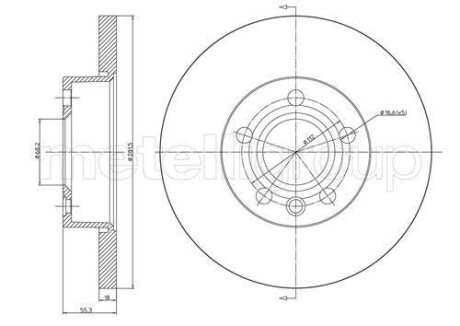 Тормозной диск перед. Transporter (96-03) CIFAM 800-484