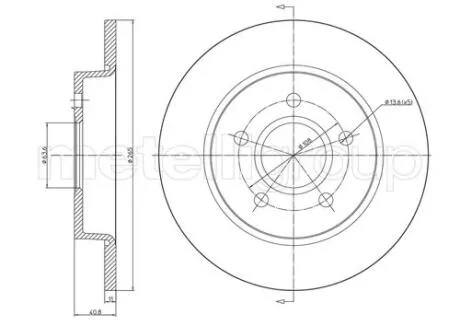 Тормозной диск зад. Focus II 04-/C-MAX 07- (265x11) CIFAM 800-688C
