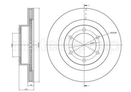 Тормозной диск перед. 4 Runner/Land Cruiser (01-10) CIFAM 800-968C (фото 1)