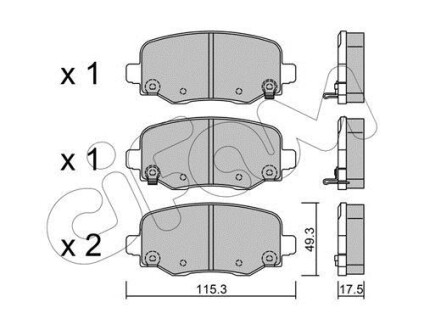 FIAT Колодки гальмівні задні 500X, JEEP Renegate CIFAM 822-1002-1