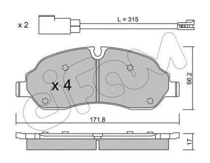 Гальмівні колодки пер. Ford Transit 2.0- 2.2 13- CIFAM 822-1032-0