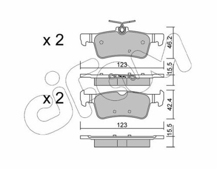 PEUGEOT Колодки гальмівні задні 308 13- CIFAM 822-1042-0