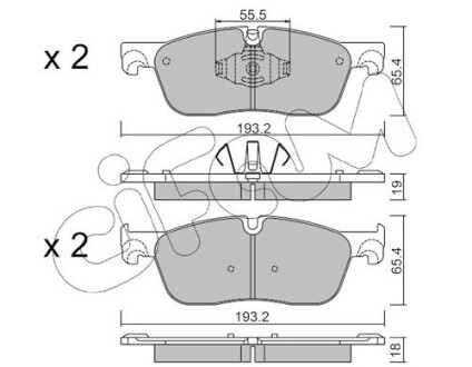 LAND ROVER К-т передн. гальм. колодок Discovery Sport 2,0-2,2 14-, Range Rover Evoque 2,0-2,2 11- CIFAM 822-1123-1