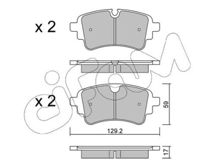 AUDI Колодки гальмівні A4 2.0 16-, A5 1.4 16-, VW CIFAM 822-1129-1