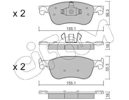 FORD Колодки гальмівні передні FIESTA VII (HJ, HF) 1.0 EcoBoost 17- CIFAM 822-1142-0