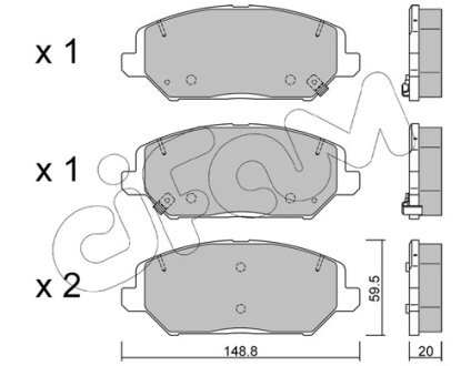 KIA Колодки гальмівні передні CEED, PROCEED, XCEED, HYUNDAI i30 CIFAM 822-1163-0