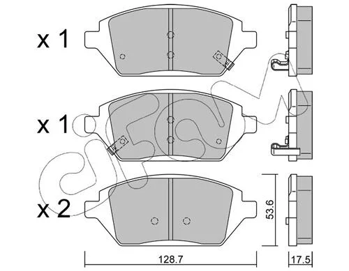 CHEVROLET Комплект гальмівних колодок передні SPARK (M400) 1.0 15-, OPEL KARL (C16) 1.0 15-18 CIFAM 822-1211-0 (фото 1)