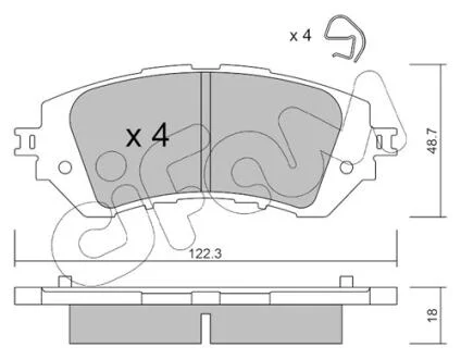 TOYOTA Комплект гальмівних колодок передні YARIS (_P15_) 1.2-1.5 13- CIFAM 822-1219-0