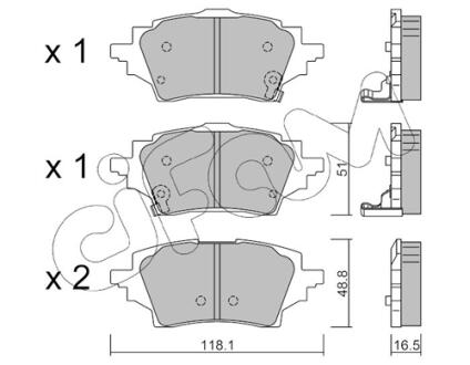 TOYOTA К-т задніх гальм. колодок C-HR (_X1_) 2.0 Hybrid (MAXH10) 19-, MAZDA 2 Хетчбек (KB) 1.5 Hybrid (KBAC3X) 22- CIFAM 822-1228-0