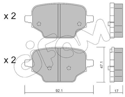 CITROEN гальмівні колодки задн. BERLINGO 18-, OPEL COMBO 18-, TOYOTA CIFAM 822-1245-0