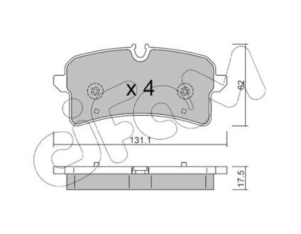 AUDI колодки гальм. задн. A6 C7 Avant (4G5, 4GD) RS6 performance quattro 15-18, A7 Sportback (4GA, 4GF) RS7 quattro 13-18 CIFAM 822-1261-0