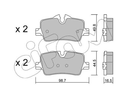 BMW Колодки гальмівні задні 2 G42, G87, 3 (G20, G80, G28) 316d, G21, G81, G22, G82 CIFAM 822-1264-0