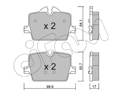 BMW Колодки гальмівні задні 3 (G20, G80, G28) 330 d, 4 купе (G22, G82), G26, G23, G29 CIFAM 822-1265-0
