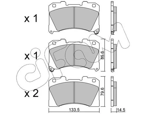 TOYOTA Комплект гальмівних колодок передні YARIS (_P21_, _PA1_, _PH1_) 1.6 GR 4WD (GXPA16) 20- CIFAM 822-1288-0 (фото 1)