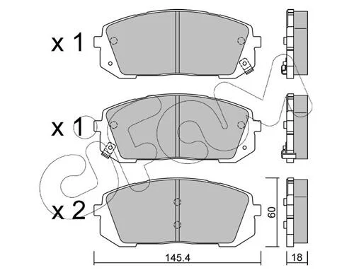 HYUNDAI Колодки гальмівні передні ELANTRA 1.6 20-, SONATA 2.0-2.5 20- CIFAM 822-1298-0 (фото 1)