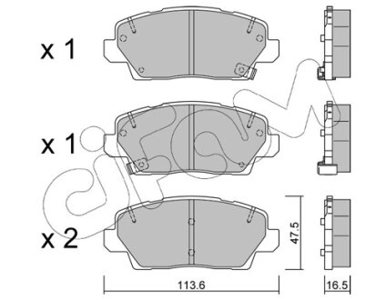 HYUNDAI Колодки гальмівні передні PICANTO III 1.0 CIFAM 822-1302-0 (фото 1)