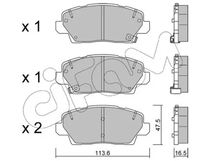 HYUNDAI Колодки гальмівні передні PICANTO III 1.0 CIFAM 822-1302-0
