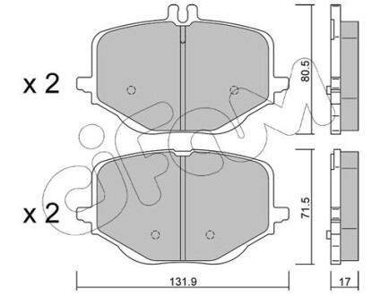 DB Колодки гальмівні задні X254, V223, W223, Z223 CIFAM 822-1314-0