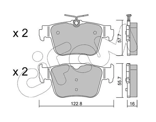 VW К-кт гальмівних колодок CADDY V Мінівен (SBB, SBJ) 2.0 TDi BMT 20-, GOLF VIII (CD1, DA1) 2.0 GTI 20-, CUPRA FORMENTOR (KM7, KMP) 1.4 e-Hybrid/2.0 21- CIFAM 822-1317-0 (фото 1)