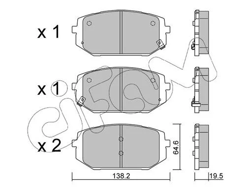HYUNDAI Гальмівні колодки TUCSON (NX4E, NX4A) 1.6 CRDi 20-, KIA CEED Hatchback Van (CD) T-GDI GT 18- CIFAM 822-1361-0 (фото 1)