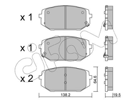 HYUNDAI Гальмівні колодки TUCSON (NX4E, NX4A) 1.6 CRDi 20-, KIA CEED Hatchback Van (CD) T-GDI GT 18- CIFAM 822-1361-0