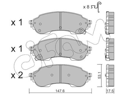 FORD Комплект гальмівних колодок задні RANGER IV 2.0 Bi-TDCi 22-, FORD USA RANGER Extended Cab Pickup 2.0 EcoBlue AWD 22-, VW AMAROK (T1A, T1B) 2.0 TDi 23- CIFAM 822-1375-0