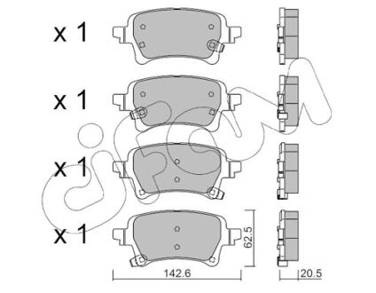 JEEP Комплект гальмівних колодок задні GLADIATOR Пікап (JT_) 3.0 D 4WD 21- CIFAM 822-1376-0