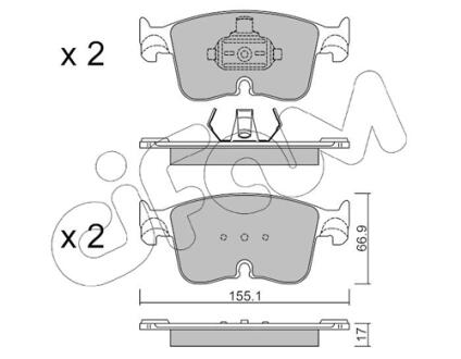 VW Комплект гальмівних колодок передні CADDY CALIFORNIA V Camper (SBB, SBJ) 2.0 TDi BMT 20- CIFAM 822-1383-0