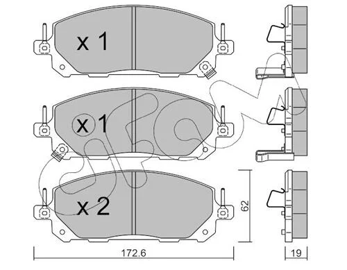 NISSAN Комплект гальмівних колодок передні ARIYA (FE0) EV 20-, MITSUBISHI OUTLANDER IV (DG, GM_W) 2.5 (GM4W, ZM2) 21-, RENAULT ESPACE VI (RHN) E-TECH 200 Hybrid 23- CIFAM 822-1398-0 (фото 1)