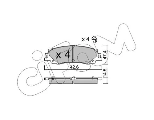 TOYOTA Комплект гальмівних колодок задні LAND CRUISER 300 (_J3_) 3.3 (FJA300) 21-, LEXUS LX (_J3_) 600 AWD (VJA310) 21- CIFAM 822-1402-0 (фото 1)