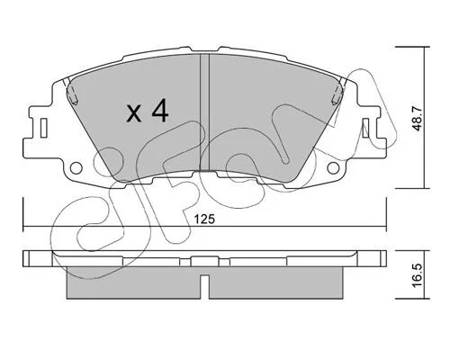 TOYOTA Гальмівні колодки передні YARIS (_P21_, _PA1_, _PH1_) 1.5 (MXPA10, MXPA11, MXPA12) 20- CIFAM 822-1410-0 (фото 1)