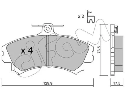 Тормозные колодки пер. Mitsubishi Colt/Volvo S40/V40 1.1-2.0 i/TD 95- (TRW) CIFAM 822-216-1