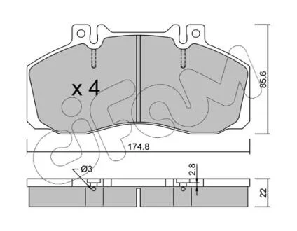 Тормозные колодки W905/T2-W667/W668/W669/W670 (85-13) CIFAM 822-267-0