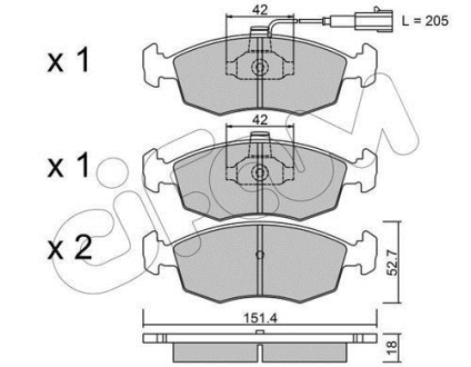 Тормозные колодки пер. Linea/Strada/Siena/Albea/Palio/Punto 99- CIFAM 822-274-0