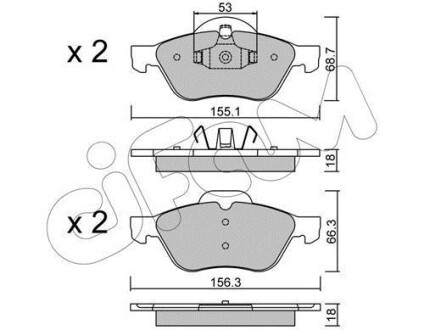 RENAULT колодки гальмівні передні Laguna II,III,Megane II,Scenic II 1.5dCi/2.0 16V 01- CIFAM 822-335-0