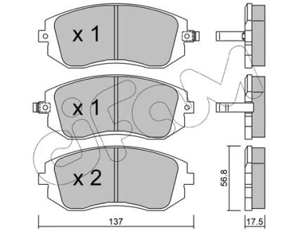 Тормозные колодки пер. Subaru Impreza 02-/Forester 02- (akebono) CIFAM 822-500-0