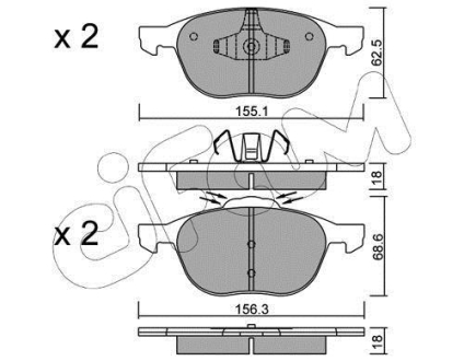 Гальмівні колодки пер. Connect 02- CIFAM 822-534-1 (фото 1)