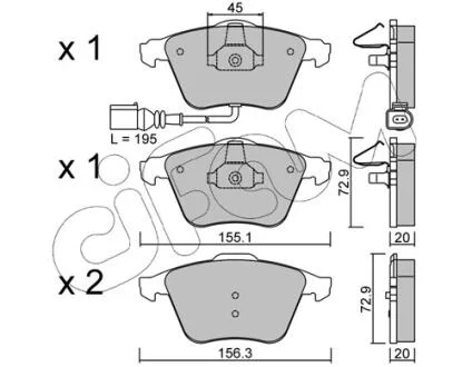 Гальмівні колодки пер. Caddy III/Golf V/Passat B6/Octavia A5 CIFAM 822-549-4