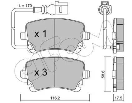 Гальмівні колодки зад. Transporter (15-21) CIFAM 822-554-0