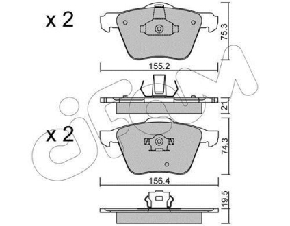 Тормозные колодки пер. S60/S80/V70/XC70/XC90 (98-14) CIFAM 822-599-0 (фото 1)