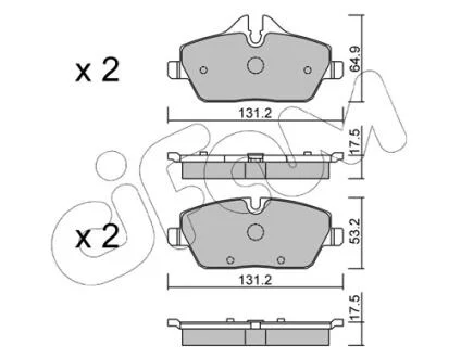 Тормозные колодки пер. BMW 1 E87/Mini Cooper 1.2-2.0 03-12 CIFAM 822-664-0