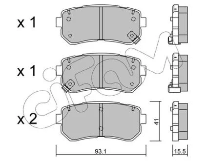 Тормозные колодки зад. Accent/Ceed/Cerato/Creta/i20 (05-21) CIFAM 822-725-0
