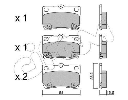 Тормозные колодки зад. Lexus GS 05-/IS 05- (NBK) CIFAM 822-761-0 (фото 1)