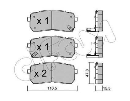 Тормозные колодки зад. Hyundai H-1 08- (mando) CIFAM 822-786-0