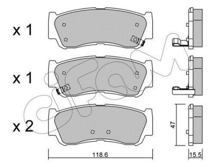 Тормозные колодки зад. H1/H200/Santa Fe (00-12) CIFAM 822-788-0