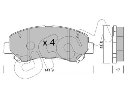 Тормозные колодки пер. QASHQAI I/QASHQAI II/ X-TRAIL 1.5D-2.5 07- CIFAM 822-792-0