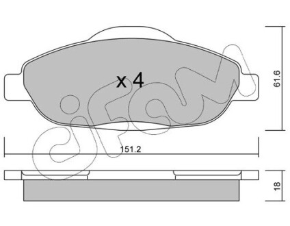 Тормозные колодки пер. Peugeot 308 07- (Bosch) CIFAM 822-804-0