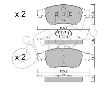 Тормозные колодки пер. Megane 09-/Duster 10-/Dokker 13- CIFAM 822-817-0